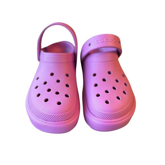 Crocs Classic Platform Clog Sandals Pink Size 7 M / 9 W Lightweight Slip-On Shoe - Picture 7 of 9